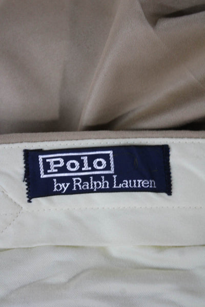 Polo Ralph Lauren Men's Beige Dress Pants Polyester Blend Button Size 38