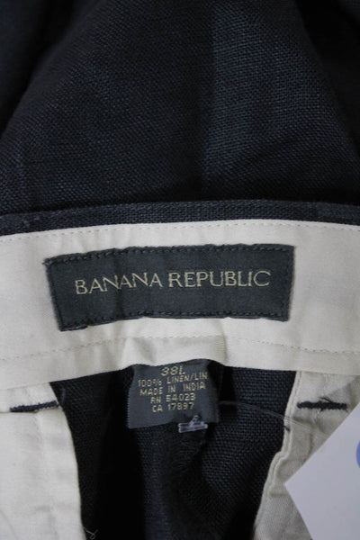 Banana Republic Mens Black Linen Dress Pants Size 38
