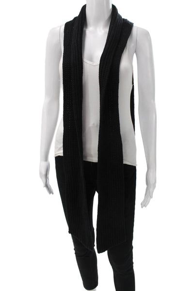 Simonett Womens Wrap Neck Scarf Black Cotton Blend Size Small