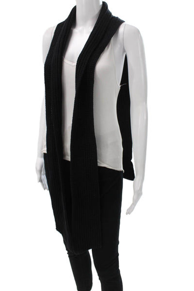 Simonett Womens Wrap Neck Scarf Black Cotton Blend Size Small