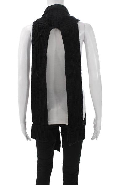 Simonett Womens Wrap Neck Scarf Black Cotton Blend Size Small