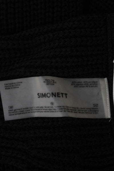 Simonett Womens Wrap Neck Scarf Black Cotton Blend Size Small