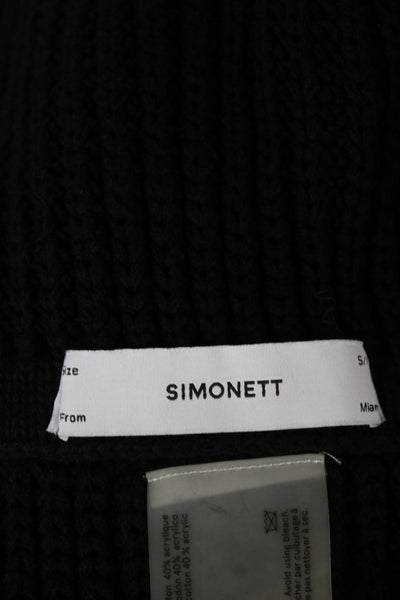 Simonett Womens Wrap Neck Scarf Black Cotton Blend Size Small