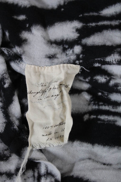 Raquel Allegra Women Maxi Dress Black Tie Dye Scoop Neck Long Sleeve Size 3