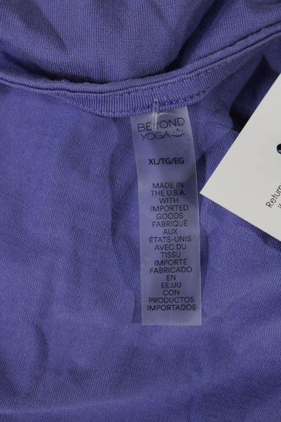 Beyond Yoga Women Purple Cotton Blend Maxi Dress Sleeveless Round Neck Size XL