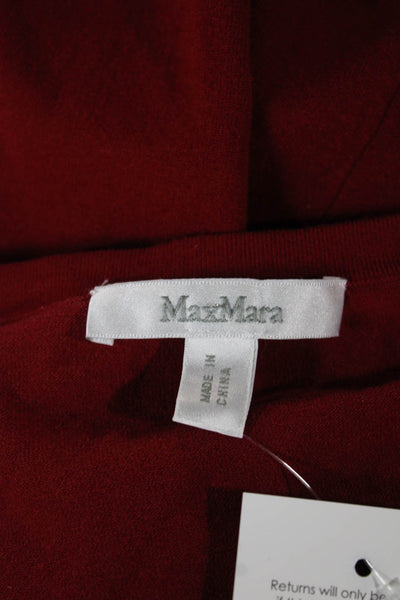Max Mara Womens Trapeze Swing Dress Red Long Sleeve Short Polyester Size 2XL