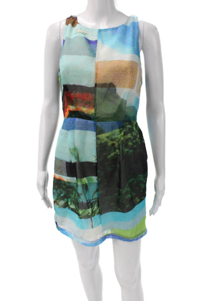 Rag & Bone Women Multicolor Silk Shift Dress Sleeveless Size 4