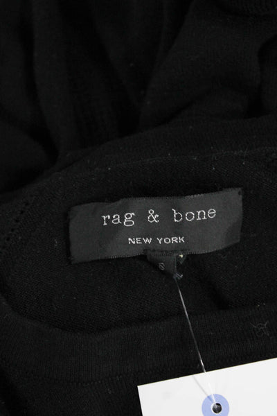 Rag & Bone Women Pullover Sweater Black Crew Neck Long Sleeve Size S