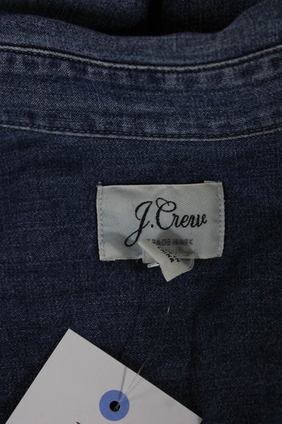 J Crew Women Denim Collared Button-Up Long Sleeve Blue Size 2 Tall