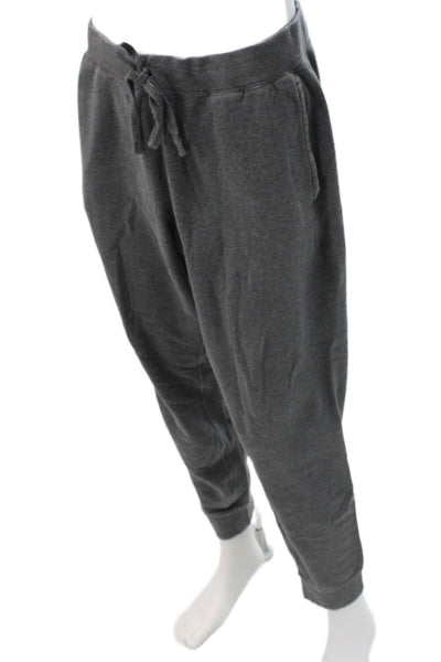 Uniqlo Mens Gray Cotton Jogger Pants Drawstring Solid Size L