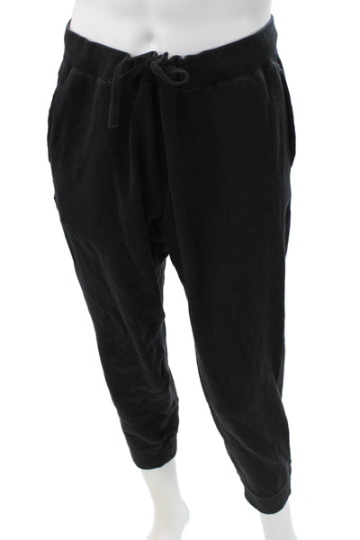 Uniqlo Mens Jogger Pants Black Cotton Drawstring Size L