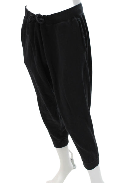 Uniqlo Mens Jogger Pants Black Cotton Drawstring Size L