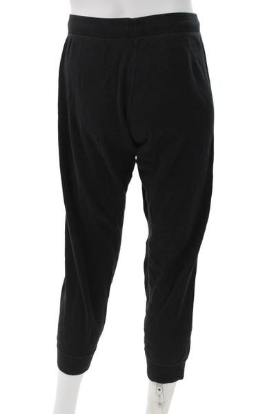 Uniqlo Mens Jogger Pants Black Cotton Drawstring Size L