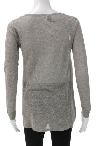 Theory Womens Tunic Gray Long Sleeve Roundneck Cotton Blend Size PS