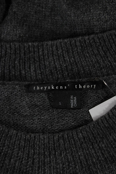 Theyskens Theory Womens Alpaca Gray Crew Neck Pullover Long Sleeve Size S