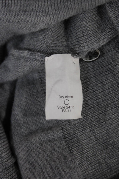 J Crew Womens Merino Wool Cardigan Crew Neck Gray Long Sleeve Size S