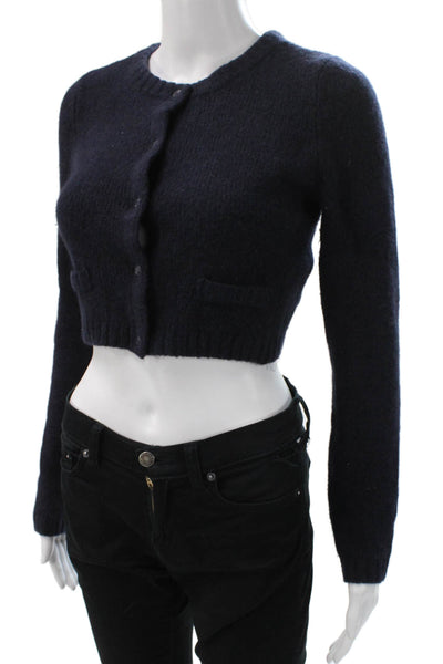 Charlie & Robin Women Cardigan Blue Wool Long Sleeve Size XS