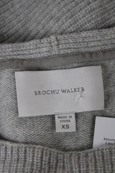 Brochu Walker Womens Wool Blend Pullover Sweater Gray Boat Neck Size XS