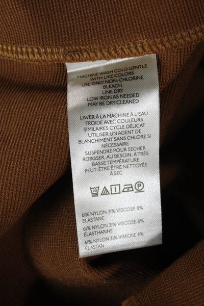 Maeve Anthropologie Womens Brown Nylon Pull On Pants 25in Inseam Size M