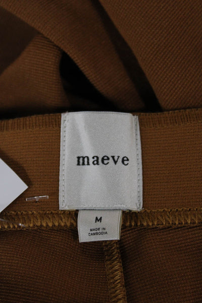 Maeve Anthropologie Womens Brown Nylon Pull On Pants 25in Inseam Size M