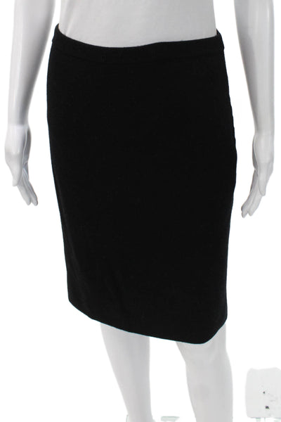 Eileen Fisher Women Straight Pencil Skirt Black Yarn Knee Length Size XS