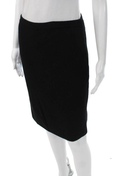 Eileen Fisher Women Straight Pencil Skirt Black Yarn Knee Length Size XS