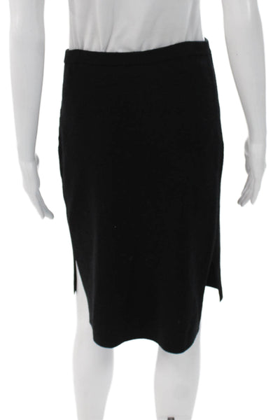 Eileen Fisher Women Straight Pencil Skirt Black Yarn Knee Length Size XS