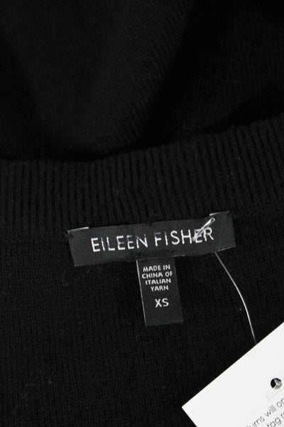 Eileen Fisher Women Straight Pencil Skirt Black Yarn Knee Length Size XS