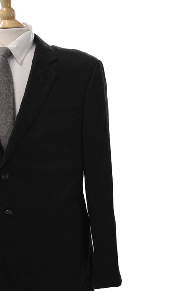 Giorgio Armani Mens Black Polyester Solid Blazer Size 54