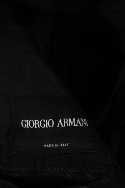 Giorgio Armani Mens Black Polyester Solid Blazer Size 54