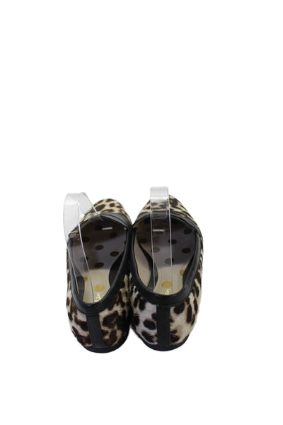 Boden Womens Animal Print Slide On Loafers White Brown Size 39 9