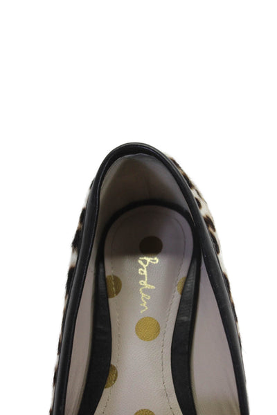 Boden Womens Animal Print Slide On Loafers White Brown Size 39 9