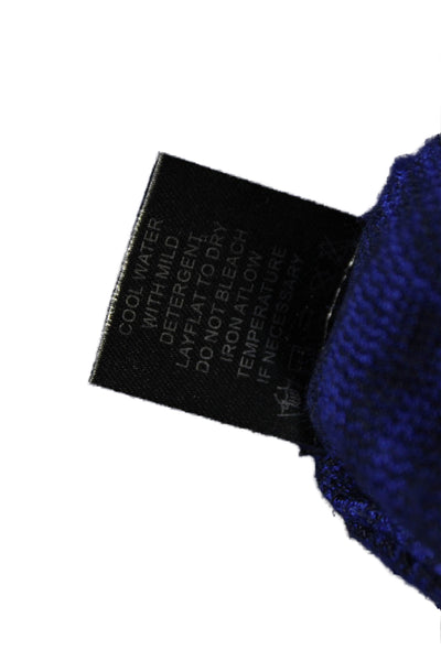 BCBGMAXAZRIA Womens Sweater Dress Blue Geometric Scoop Neck 3/4 Sleeve Size XL