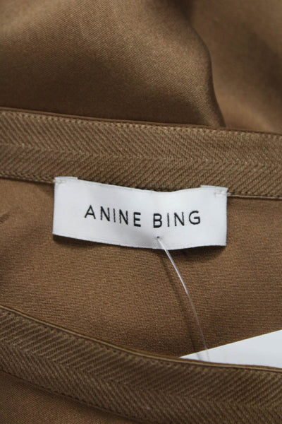 Anine Bing Women Straight Pencil Satin Long Skirt Brown Pull On Size S