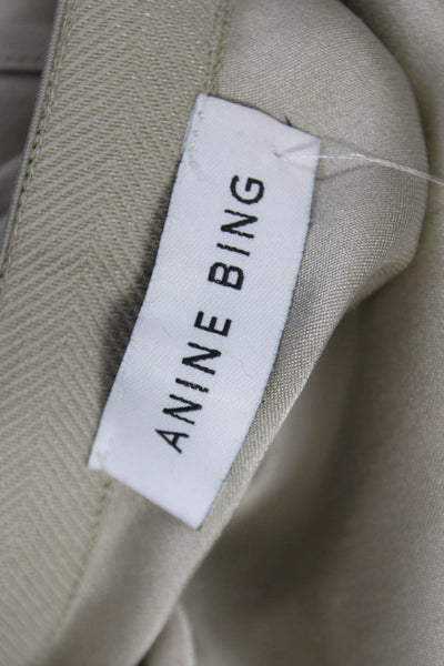 Anine Bing Women Beige Silk Pencil Skirt Long Straight Pull On Size S