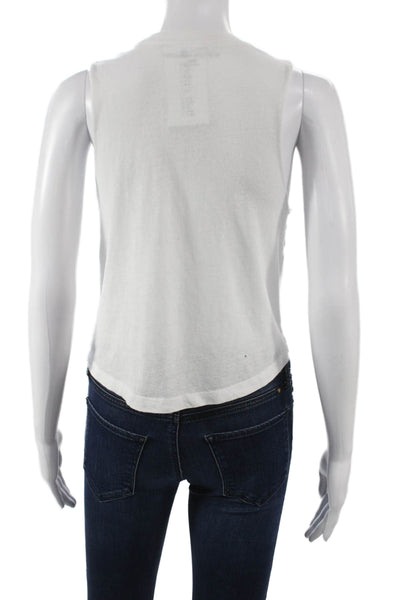 Spiritual Gangster Women Cropped Tank White Round Neck Polyester Size S
