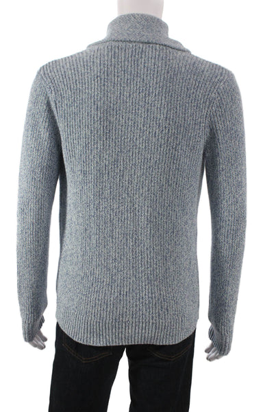 Faherty Mens Blue Cotton Collared Cardigan Long Sleeve Size M