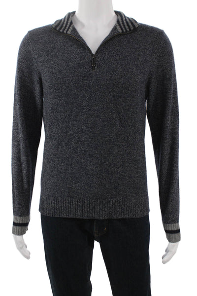 The Men's Store at Bloomingdale's Mens Cashmere Striped Pullover Blue Size M