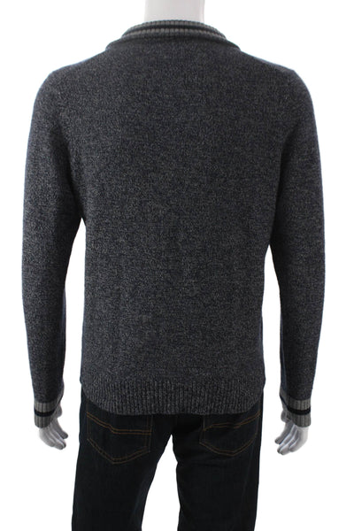 The Men's Store at Bloomingdale's Mens Cashmere Striped Pullover Blue Size M