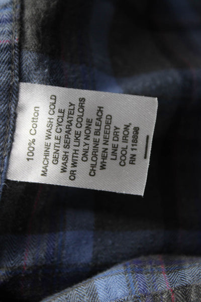 The Men's Store at Bloomingdale's Plaid Button Down Down Shirt Blue Size L