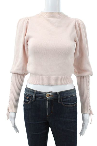 Aqua Womens Pullover Sweater Pink Cotton Mock Neck Long Sleeve Size XS