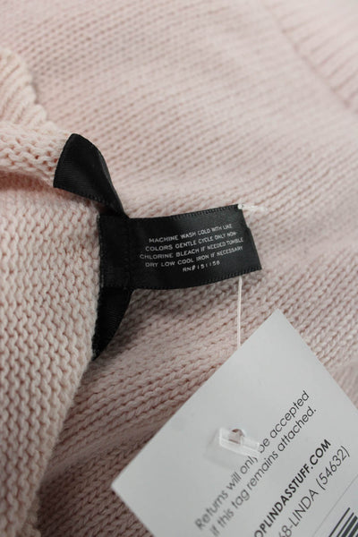 Aqua Womens Pullover Sweater Pink Cotton Mock Neck Long Sleeve Size XS