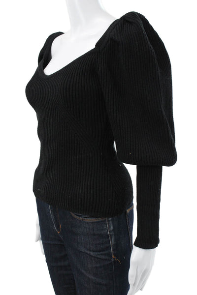 ASTR Womens Pullover Sweater Black Viscose V Neck Long Sleeve Size S