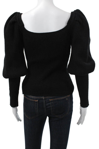 ASTR Womens Pullover Sweater Black Viscose V Neck Long Sleeve Size S