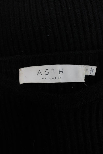 ASTR Womens Pullover Sweater Black Viscose V Neck Long Sleeve Size S