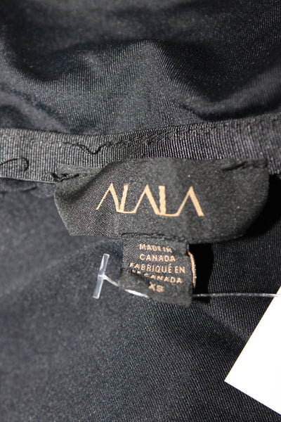 ALALA Womens Track Jacket Black Nylon Size XS