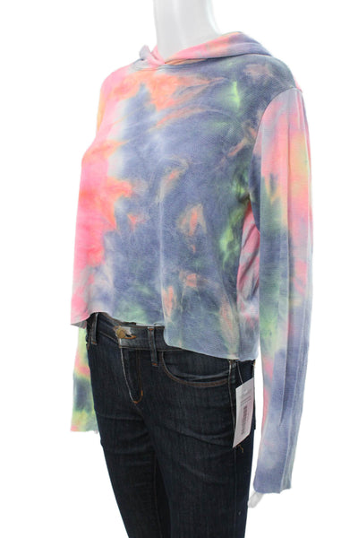 Jac Parker Women Pullover Hoodie Multicolor Tie Dye Long Sleeve Size M