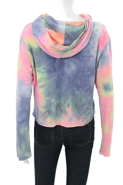 Jac Parker Women Pullover Hoodie Multicolor Tie Dye Long Sleeve Size M