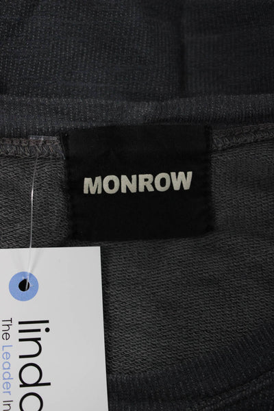 Monrow Women Pullover Gray Rayon Crew Neck Long Sleeve Size M