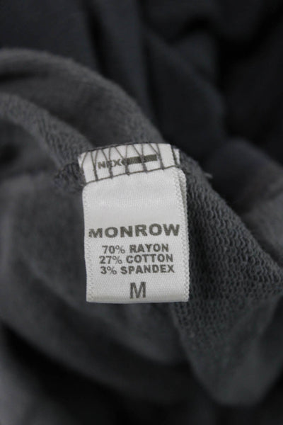 Monrow Women Pullover Gray Rayon Crew Neck Long Sleeve Size M